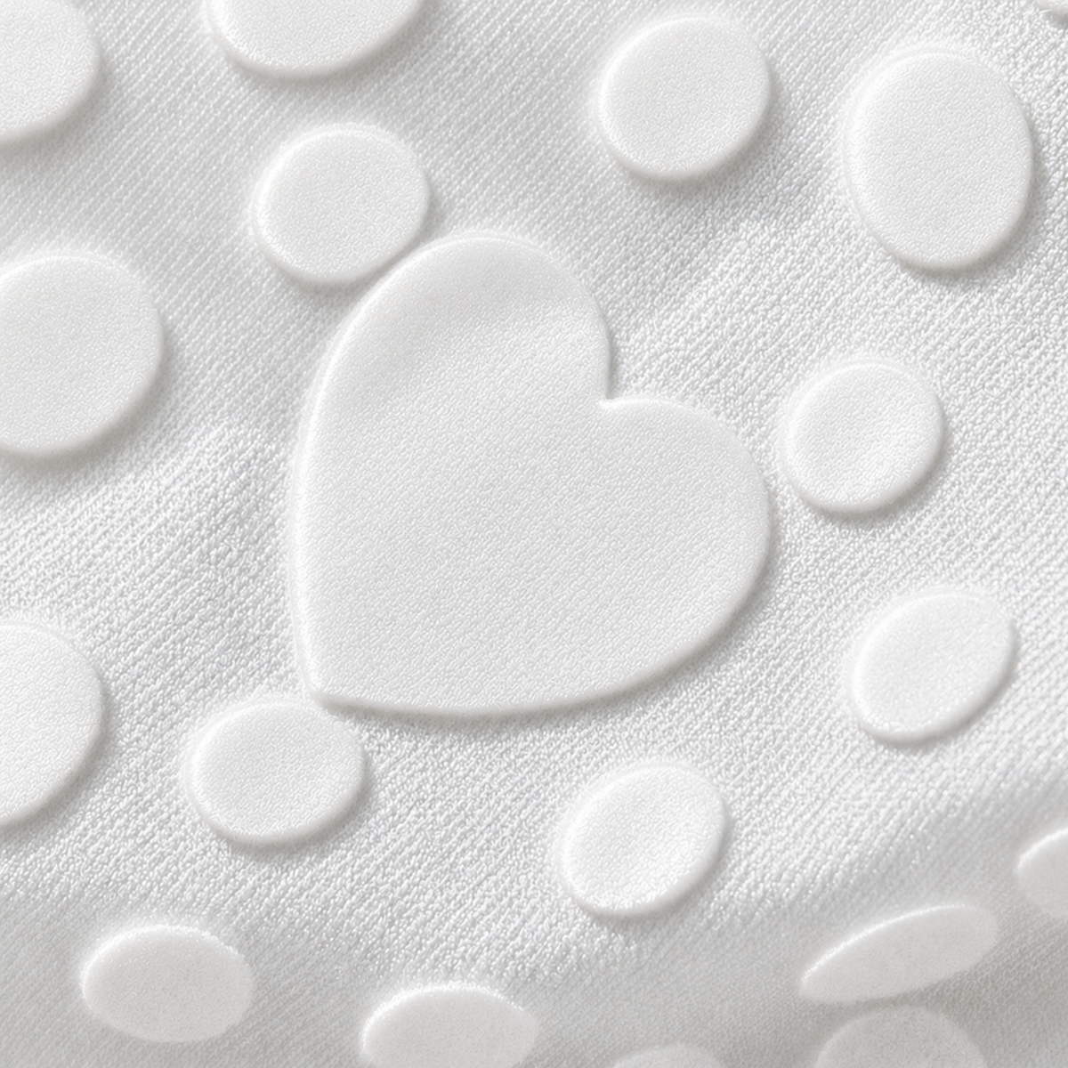 Secret Saviours patented Derma Dot™ technology close-up on white fabric